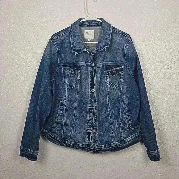 TORRID Denim Tucker Jacket Distressed  Size3 - Picture 1 of 8